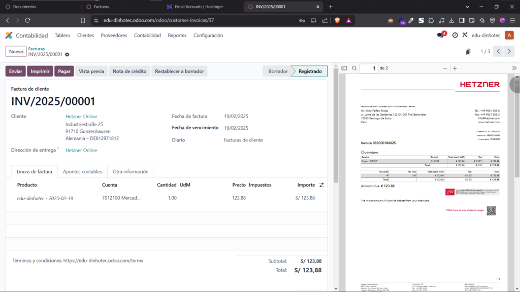 digitalización de documentos en odoo 18: cómo convertir archivos en facturas y más Factura digitalizada odoo